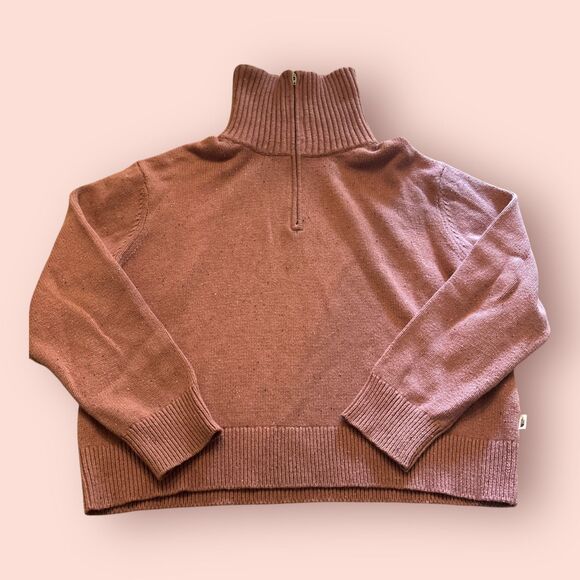 The North Face Sweater Womens XL Mesa Rose Wool Blend Crestview 1/4 Zip Pullover - Picture 1 of 10